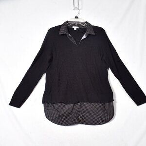 Croft & Barrow Women's Shirt Sweater Collared Blouse Size XL Long Sleeve